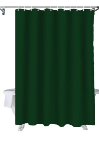 One Honey Dark Green Extra Long Shower Curtain 72x84in - Picture 2 of 6