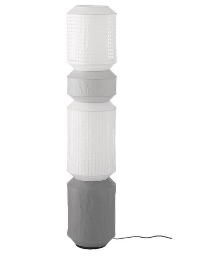Ikea UPPVIND Floor Lamp Modern, Nickel Plated/White 59