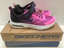 Skechers Girls Dyna-Air Sneaker, Lightweight, Breathable, Black/Pink, Size 4