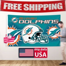 Miami Dolphins 3X5 FT Flag Premium Banner NFL Man Cave FREE Shipping NEW