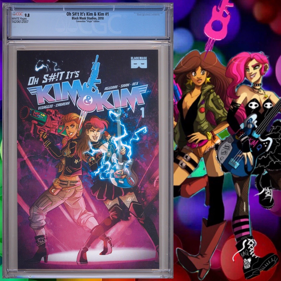 CGC 9.8 Oh S#!t It's Kim & Kim #1 SDCC 2018 Convention Virgin #18/25 Black Mask  - Image 2 of 2