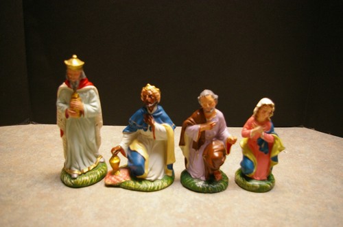 VINTAGE CLAY MADE IN ITALY CHRISTMAS NATIVITY SET OF 7 FIGURES - Picture 2 of 12