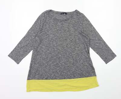 Marks and Spencer Damen Pullover Grau Rundhals Polyestermischung Größe 10