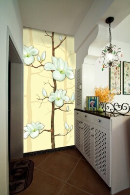 3D White Flower Branch G1215 Wallpaper Wall Murals Removable Self-adhesive Honey