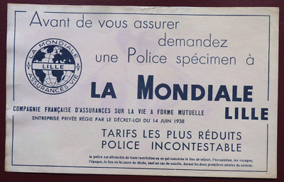 BUVARD - LA MONDE LILLE - LEBENSVERSICHERUNGEN - FARBE ETWAS ROSAFARBE -