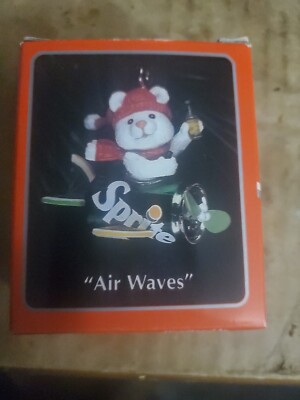 1993 Coke Sprite AIR WAVES  Bear Ensco Annual Ornament hanging  #584916 VTG NEW