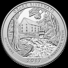 2017 S Missouri Quarter ATB Ozark Riverways PROOF Deep Cameo Clad US Mint