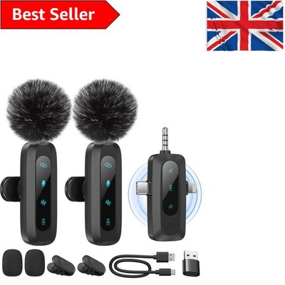 Rauschreduzierendes kabelloses Mikrofon für Handy & Laptop - Doppelpack für Kreative