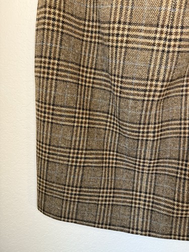 Brooks Brothers Women’s 10 Wool Skirt Brown Plaid Button Front Lined - Picture 14 of 18