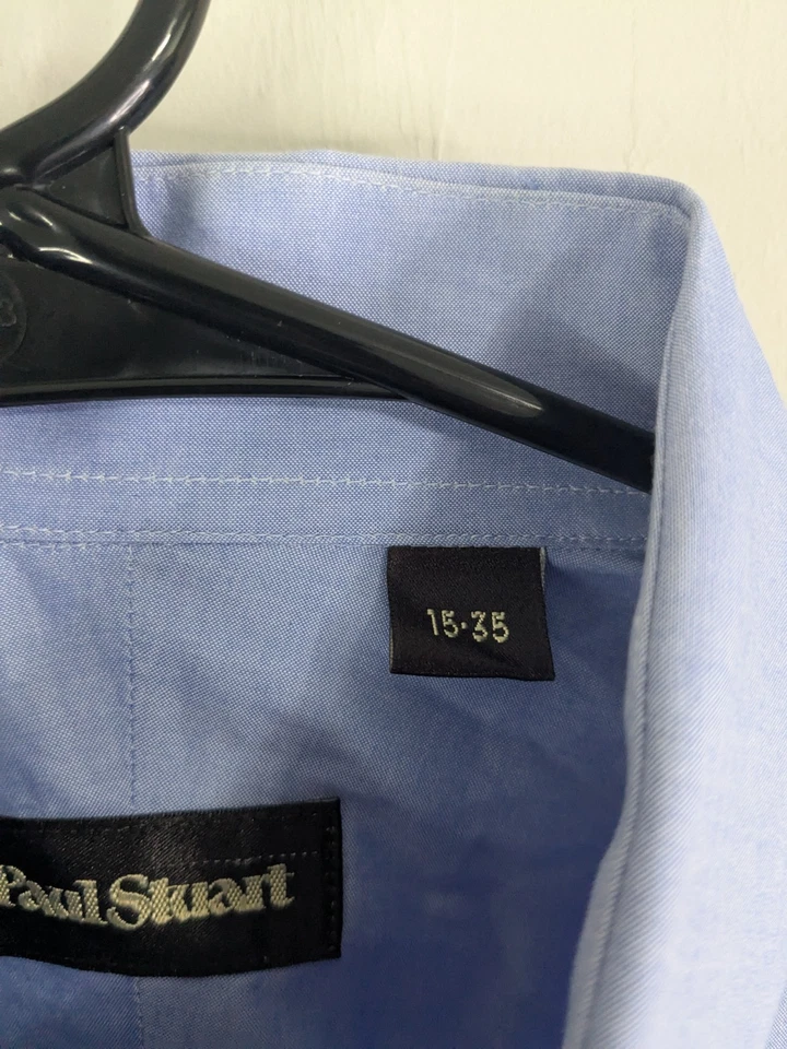 Paul Stuart Dress Shirt Men's 15 Blue Button Up Long Sleeve Preppy - Image 3 of 4