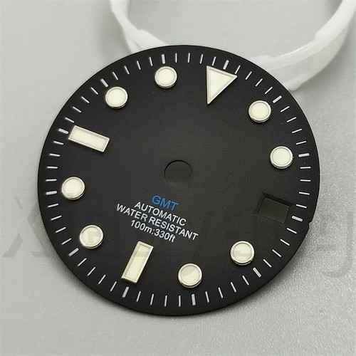Esfera de reloj brillante esfera negra blanca azul verde azul rojo naranja GMTText negro dorado - Imagen 24 de 48