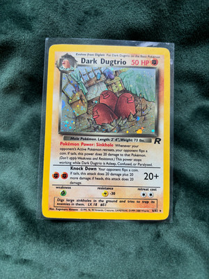 Dunkles Dugtrio 6/82 Rare Holo Swirl Team Rocket NM Vintage Original