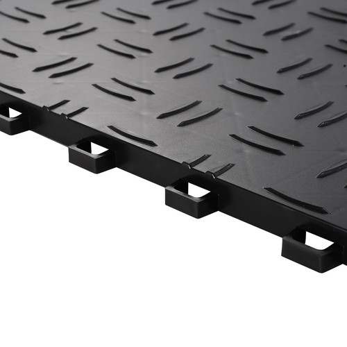 VEVOR 50x piastrelle piastra pavimento garage ferramenta pavimento tappetino PP 305 x 305 mm nero - Foto 11 di 12