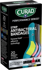 CURAD Performance Series IRONMAN Antibacterial Bandages, 20 Count (Pack of 1)