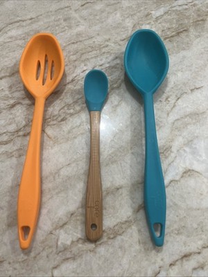 Core Kitchen Silicone 3 Spoons Slotted-Regular-Mini Heat Resistant Nonstick
