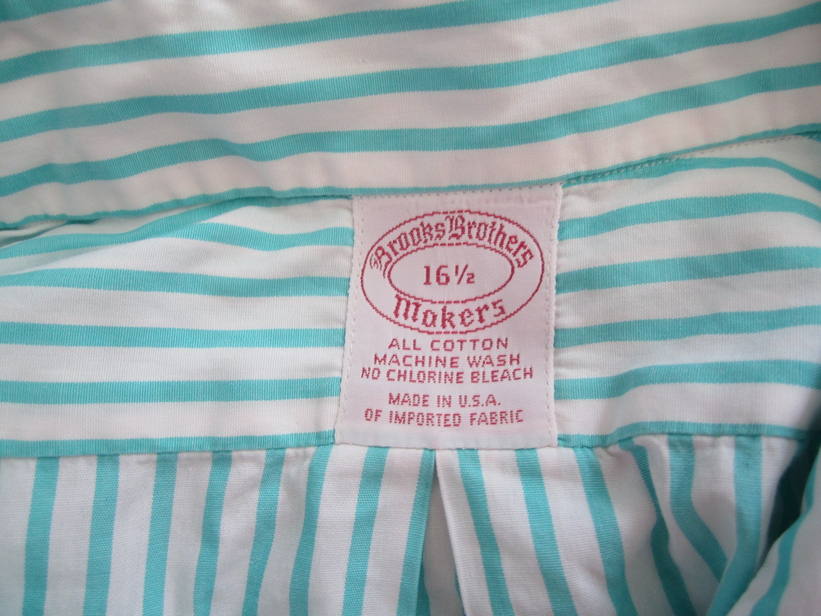 Vtg Men Brooks Brothers Cotton Stripes Short Sleeve Shirt Sz 16.5 (MT761) USA thumbnail 2