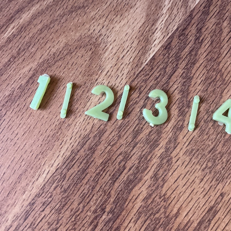 Vintage 1965 Green Ghost Glow in the Dark Numbers and Spacers - Image 2 of 3