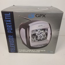 GPX TVP5 Portable Tv 5 Black White AM-FM Radio 3 Way Power New