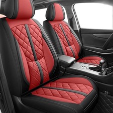 Luxury Leather Car Seat Covers 5-seats Full Set Protector Pad Red For Volkswagen