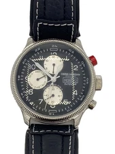 obris morgan Automatic Analog Watch Black Leather Excellent JAPAN