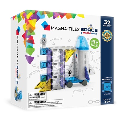 MAGNA-TILES Space 32-Piece Magnetic Construction Set, The Original Magnetic B...