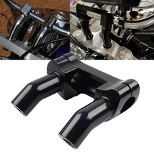 Top Cover 3.5" Handlebar Risers Clamp Black For Harley Dyna Softail Sportster XL