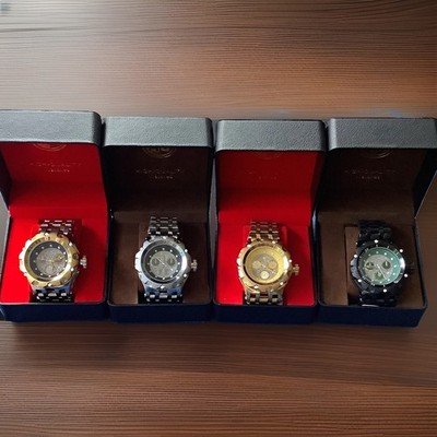 AJ Adults Wristwatch Lot of 4 w/ Presentation Boxes, Mixed Colors