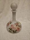 vintage 10" Tall By 6" Wide Victorian-style milk glass decanter