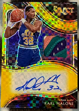 2020-21 Panini Select Karl Malone Auto Memorabilia GAME USED Patch Gold /10 Jazz