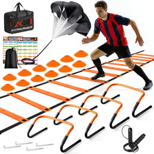 Agility Ladder Soccer Speed Training Equipment Set Hurdles Parachute Cones