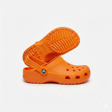 Orange Crocs Classic Clogs - Comfortable, Lightweight Footwear for Home