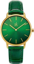 SHENGKE Creative Contrast Color Simplicity Women Watch Genuine Leather Elegant 