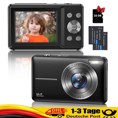 Digitalkamera Fotokamera Kompaktkamera 44MP 1080P Fotoapparat 16X Zoom mit 32GB.