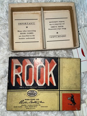 Rook Card Game 1936 Complete card deck RULE BOOK & Insert Original Family Estate