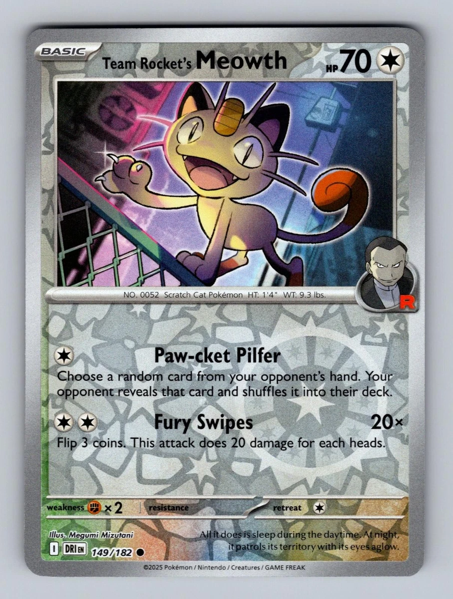 ポケモンカードゲーム 2025 POKEMON SV10 TEAM ROCKET'S MEOWTH Team Rocket's Meowth 149/182 Sv10: Destined Rivals for sale | eBay