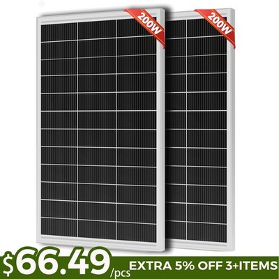 400W Solar Panel (200w*2) 12V Battery Charge RV Car Marine Home Off-Grid Charger