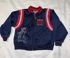 VTG Scooby-Doo Wear Boys Bomber Jacket 4T Blue Zip Up Cartoon Network 90s Y2K