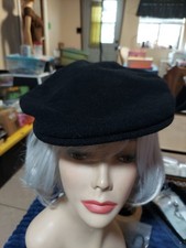 Vintage Kangol Paperboy CAP 602  Black Men's Small/med With  Band Virgin Wool