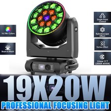 19x20W RGBW Bee Eye LED Moving Head Light Zoom Wash Stage Light Show DJ Disco