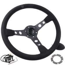 Momo Suede Steering Wheel Racing Sport 350mm14inch Deep Dish 6-bolt Black Mod07
