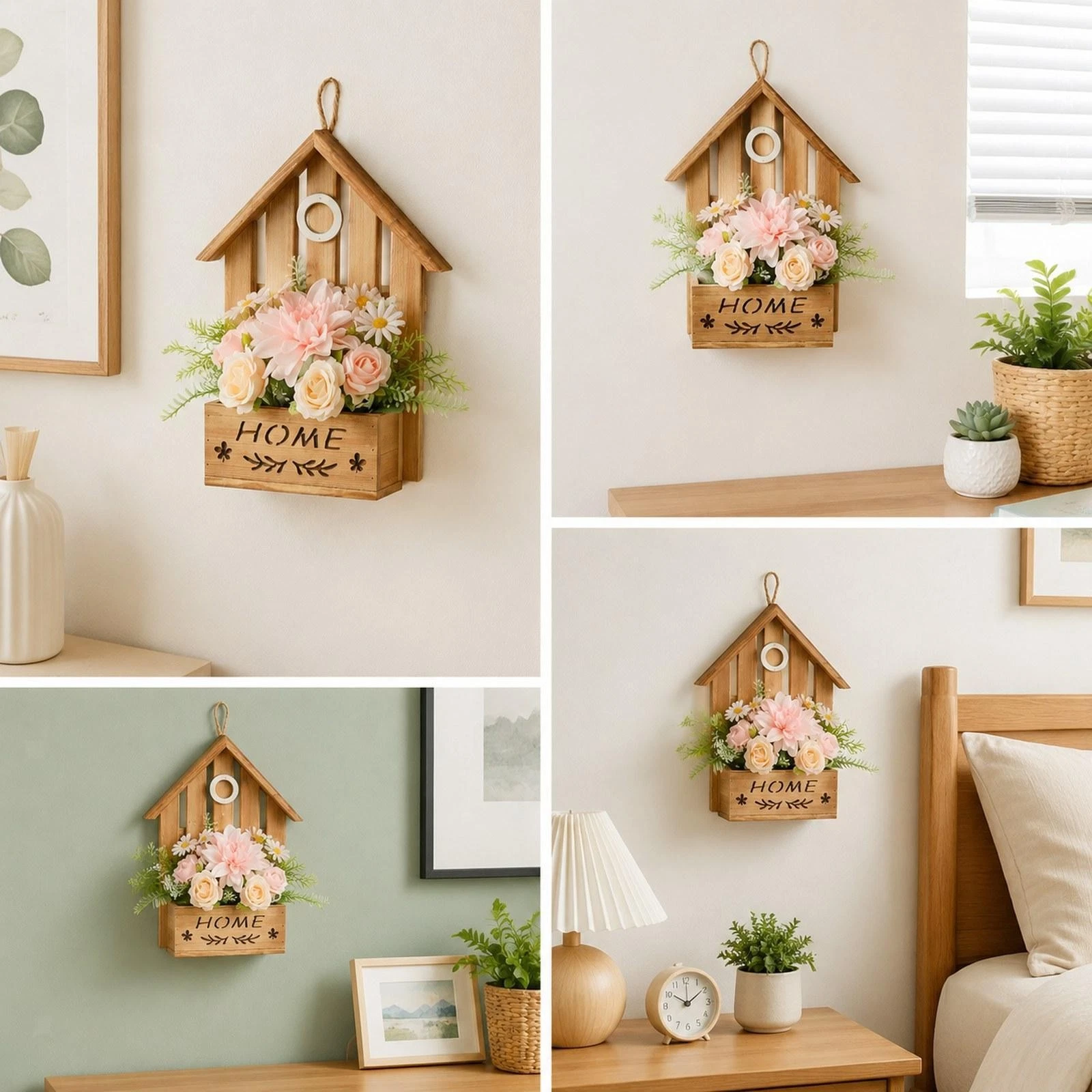 Hanging Wall Vase Hanging Wood Planter for Home Greenery Flower Living Room
Opens in a new window or