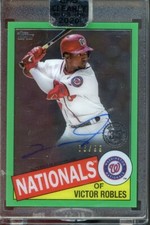 2020 Clearly Authentic 1985 Topps Baseball Green /99 Victor Robles #TBA-VR Auto
