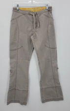 Eastern Mountain Sports EMS Pants Womens 8 Tan Flare Leg Canvas Streetwear Y2K