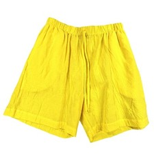 Bay Breeze Yellow Cotton Shorts Womens S Swimsuit Cover Beach Pool Made in USA