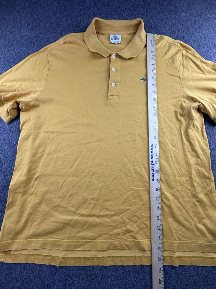 Camisa Lacoste Para Hombre Talla 7 X-Grande Oro Amarillo Polo Manga Corta Pullover De Colección Foto 3 de 4