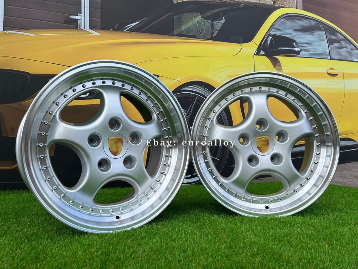 4 x 18 Inch 5x130 Old School Turbo Style Silver Wheels: Fits For