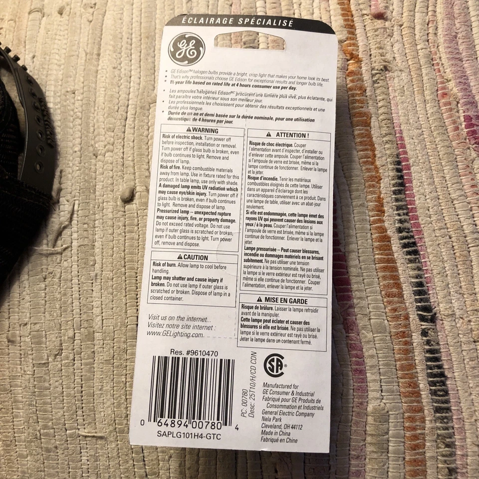 Type T10 25 Watt GE Brand  (2) Bulbs Total 120V Medium Base, New In Card - Image 2 of 2