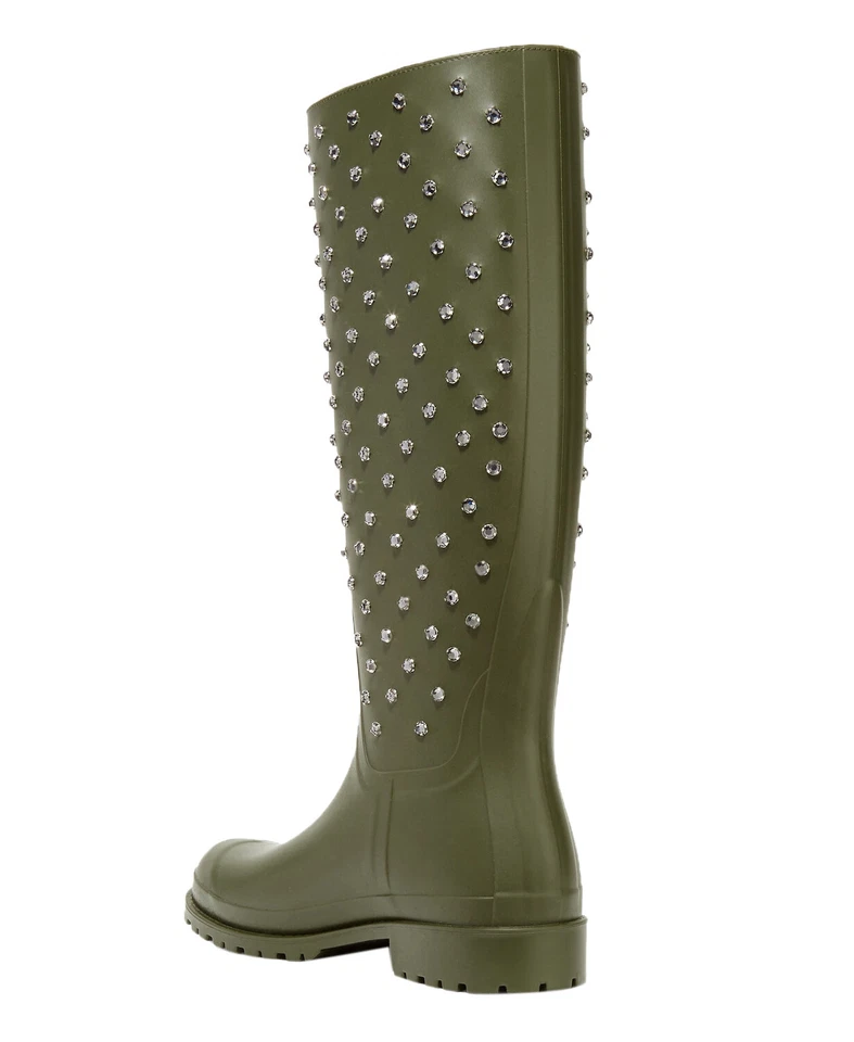 Saint Laurent 女式绿色节日装饰橡胶雨靴鞋 - Gr... — 第 2/4 张图片