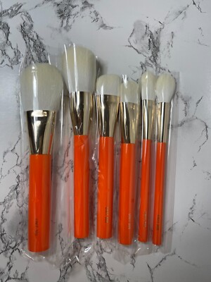 Units Orange Series 6 Piece Face Brush Set | Bronzer Powder Sculpting Foundation