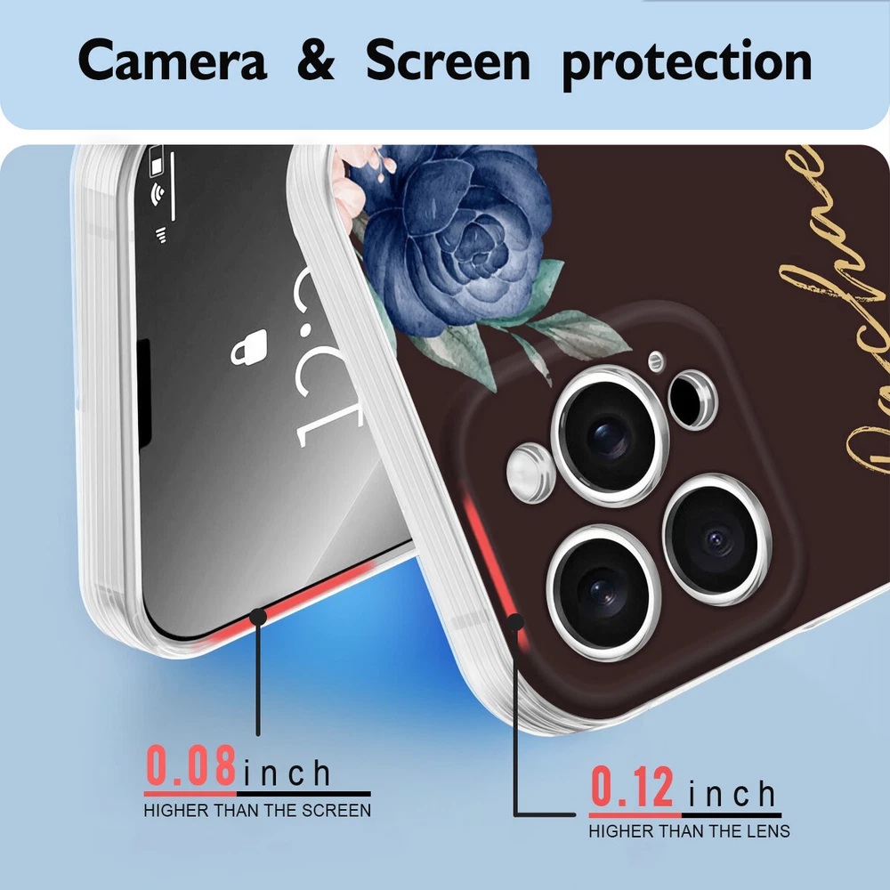 Floral TPU Phone Case for iPhone 15 16 Plus 14 13 12 11 XS Pro Max